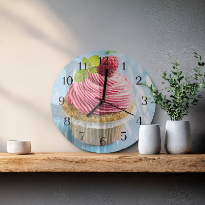 Reloj de pared redondo magdalena de frambuesa