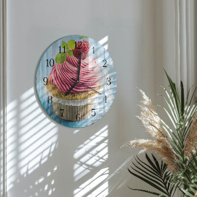 Reloj de pared redondo magdalena de frambuesa