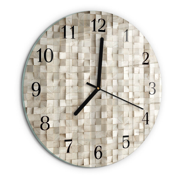 Reloj de pared redondo Mosaico de madera