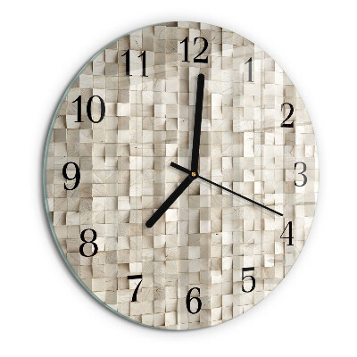 Reloj de pared redondo Mosaico de madera