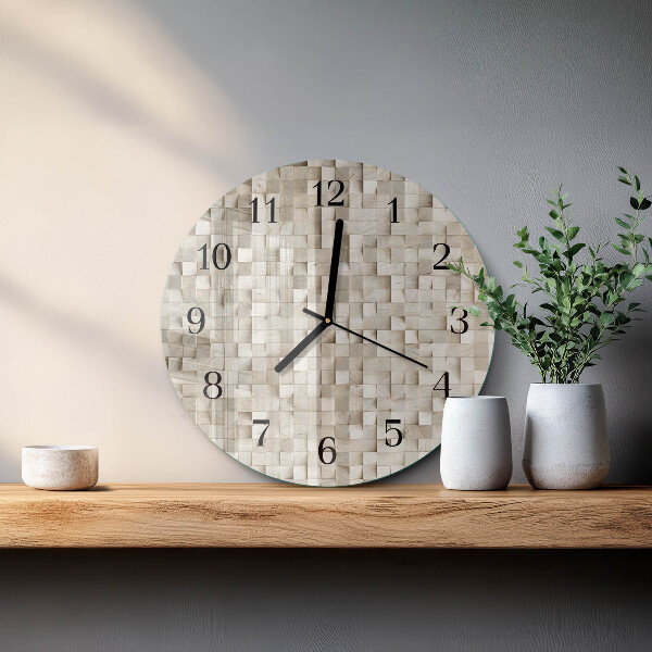 Reloj de pared redondo Mosaico de madera