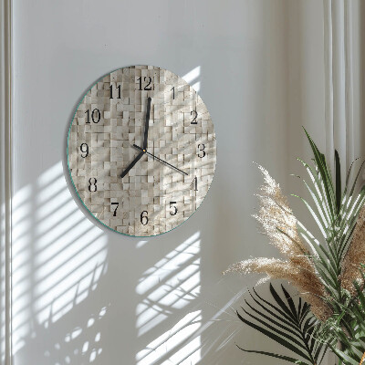 Reloj de pared redondo Mosaico de madera