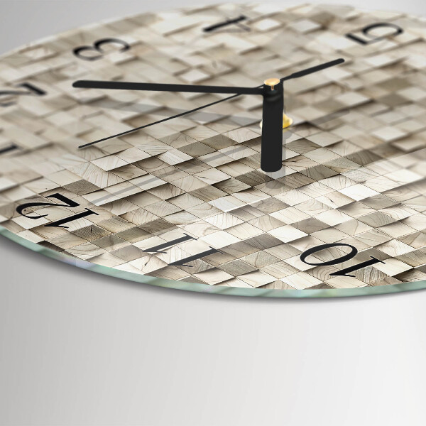 Reloj de pared redondo Mosaico de madera