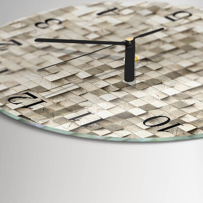 Reloj de pared redondo Mosaico de madera