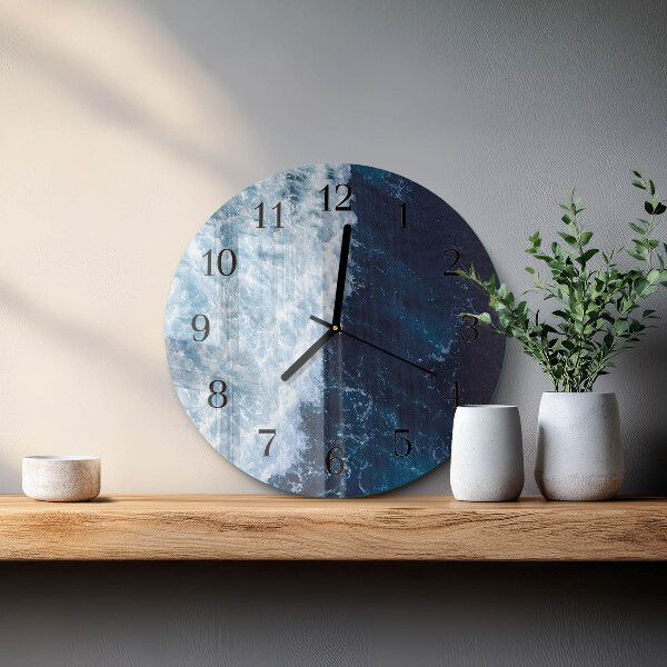 Reloj de pared redondo olas del océano
