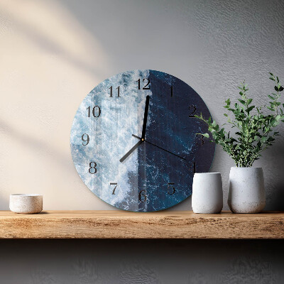 Reloj de pared redondo olas del océano
