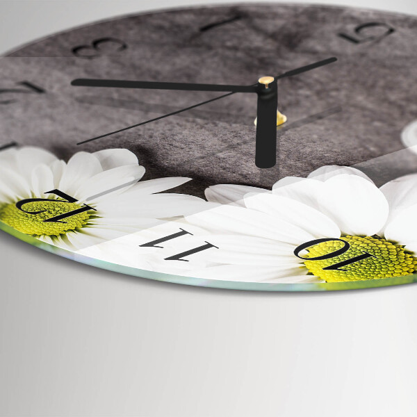 Reloj de pared redondo Flores y piedras