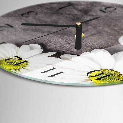 Reloj de pared redondo Flores y piedras