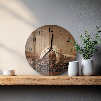 Reloj de pared redondo Café