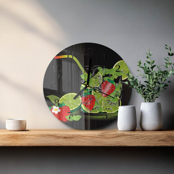 Reloj de pared redondo Fresa y lima