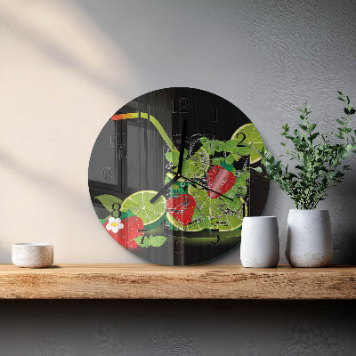 Reloj de pared redondo Fresa y lima