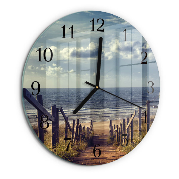 Reloj de pared redondo playa mar