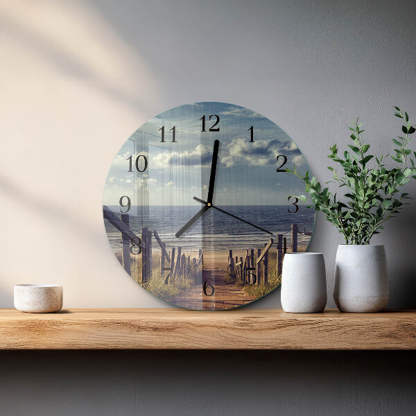 Reloj de pared redondo playa mar
