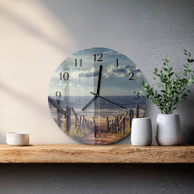 Reloj de pared redondo playa mar