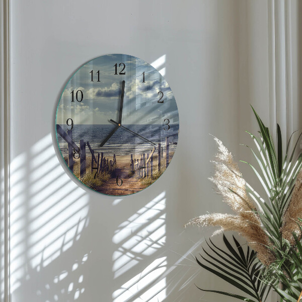 Reloj de pared redondo playa mar