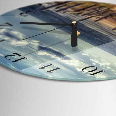 Reloj de pared redondo playa mar