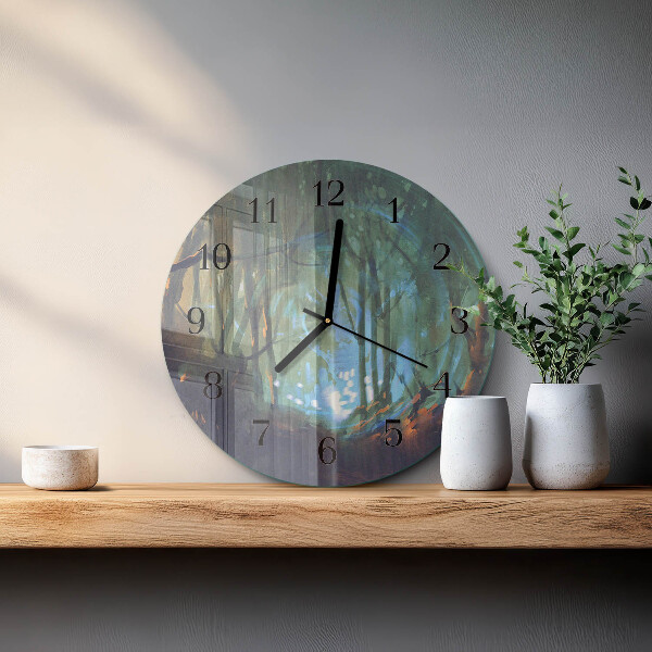 Reloj de pared redondo Bosque místico