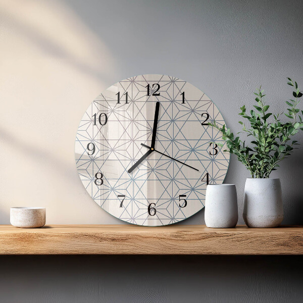 Reloj de pared redondo Patrón geométrico