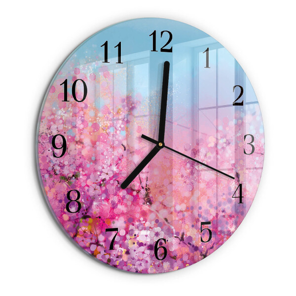 Reloj de pared redondo estampado floral
