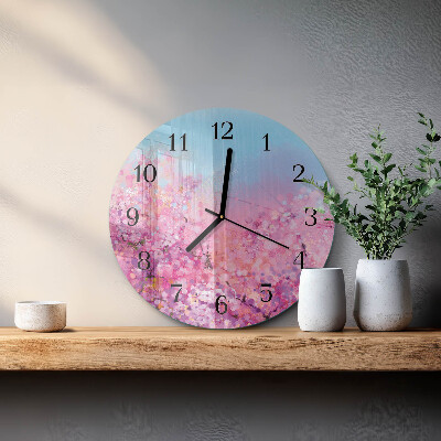 Reloj de pared redondo estampado floral