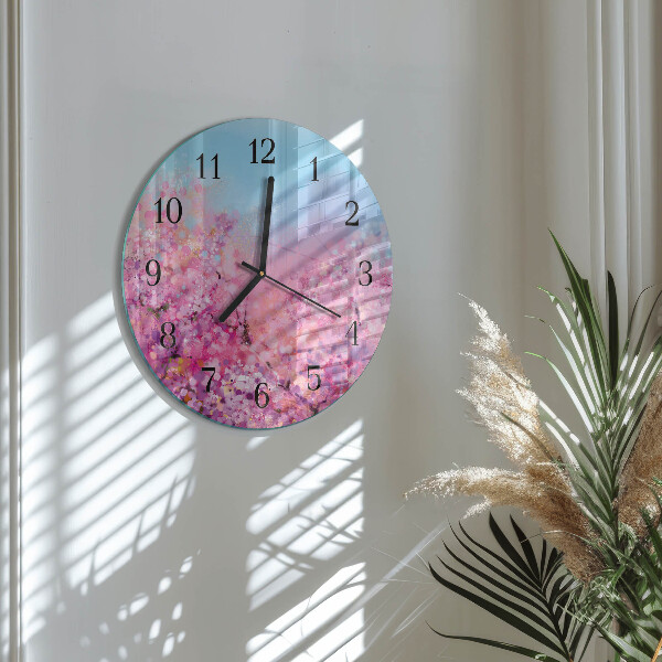 Reloj de pared redondo estampado floral