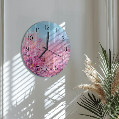 Reloj de pared redondo estampado floral
