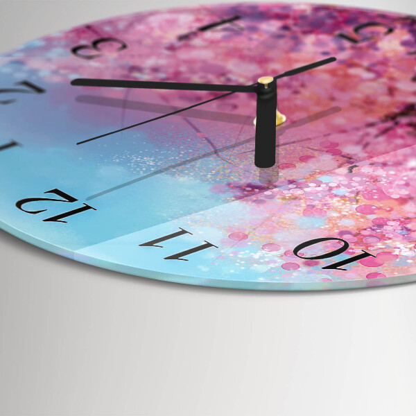 Reloj de pared redondo estampado floral