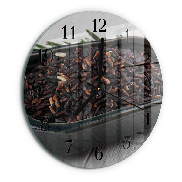 Reloj de pared redondo arroz negro
