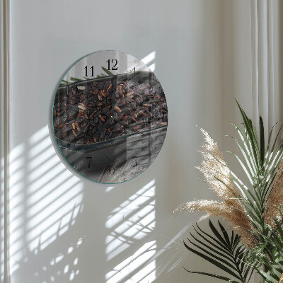 Reloj de pared redondo arroz negro