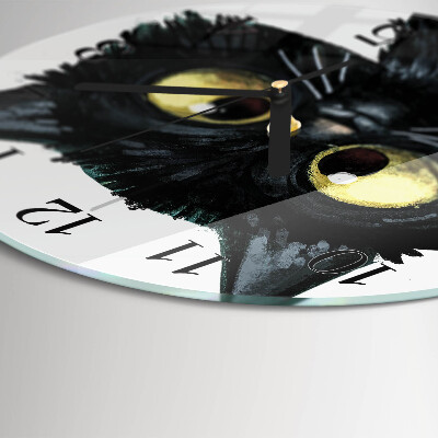 Reloj de pared redondo gato negro