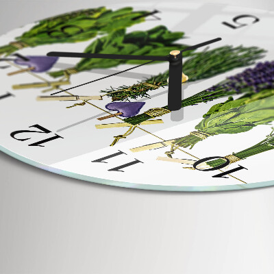 Reloj de pared redondo Hierbas