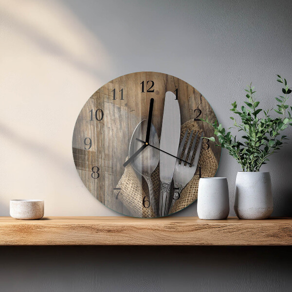 Reloj de pared redondo Cuchillería