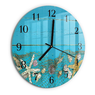 Reloj de pared redondo tesoros del mar
