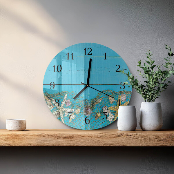 Reloj de pared redondo tesoros del mar