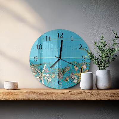 Reloj de pared redondo tesoros del mar