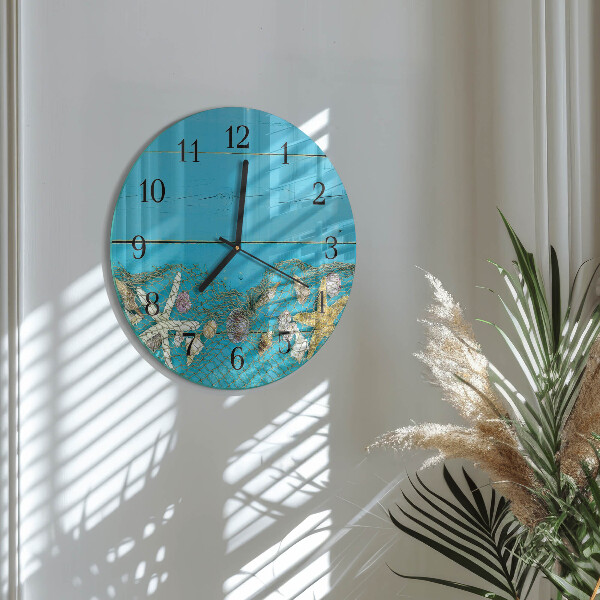 Reloj de pared redondo tesoros del mar