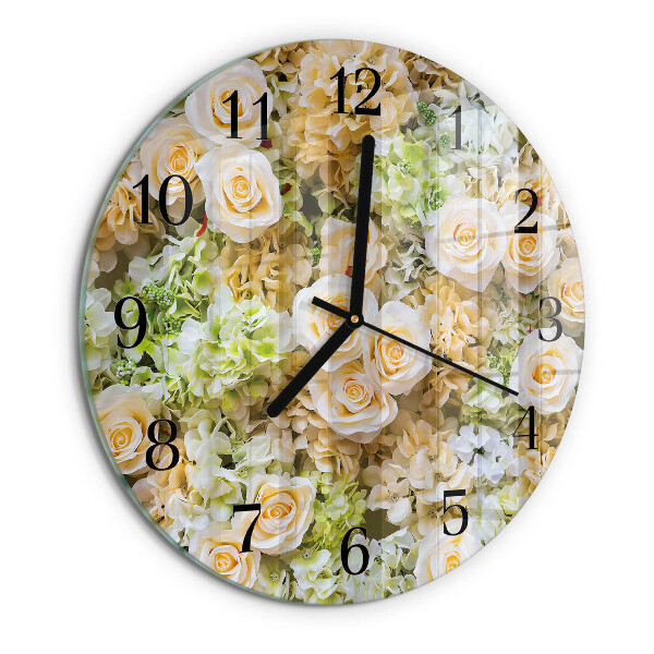 Reloj de pared redondo Flores elegantes