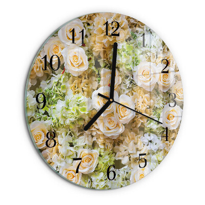 Reloj de pared redondo Flores elegantes