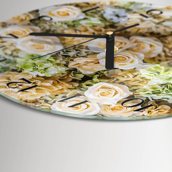 Reloj de pared redondo Flores elegantes