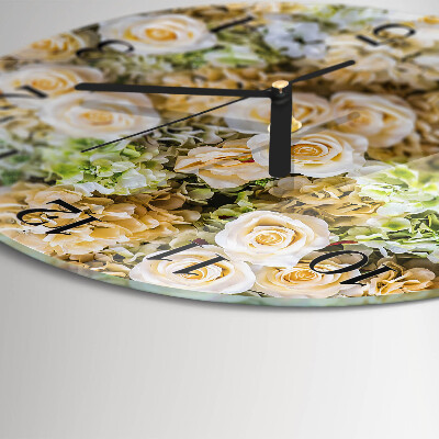 Reloj de pared redondo Flores elegantes