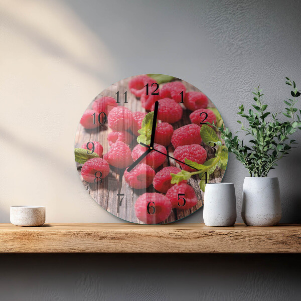 Reloj de pared redondo Frambuesas