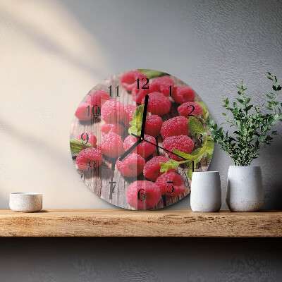 Reloj de pared redondo Frambuesas
