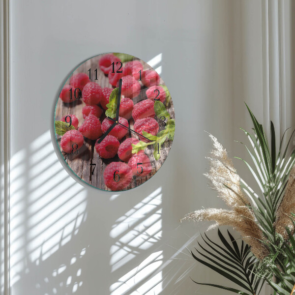 Reloj de pared redondo Frambuesas