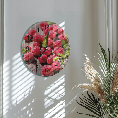 Reloj de pared redondo Frambuesas