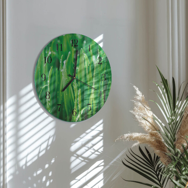 Reloj de pared redondo Hierba verde