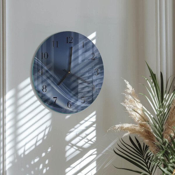 Reloj de pared redondo olas azules