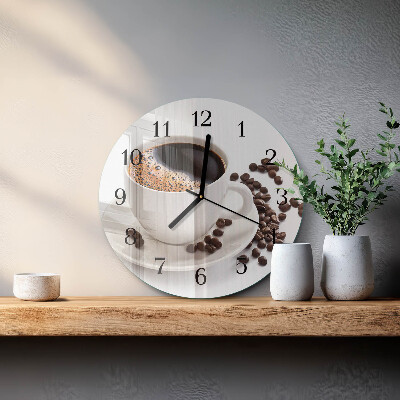 Reloj de pared redondo Taza de café