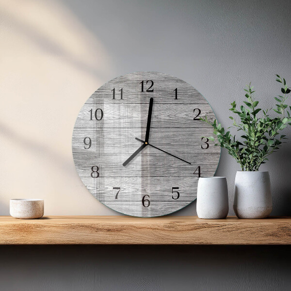 Reloj de pared redondo Madera gris