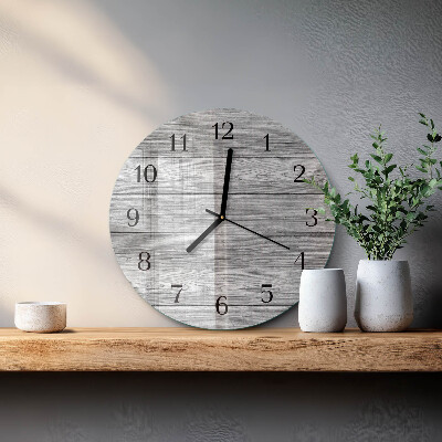 Reloj de pared redondo Madera gris