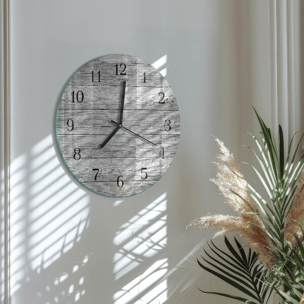 Reloj de pared redondo Madera gris